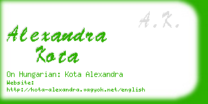 alexandra kota business card